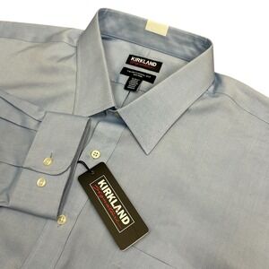 Kirkland Signature Dress Shirt Mens 19 36/37 Non-Iron Tailored Fit New with Tags